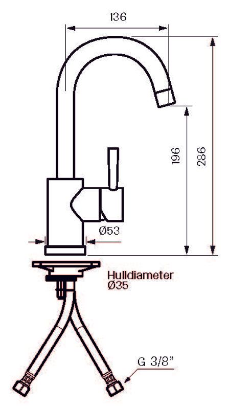 Tapwell EVO078 servantbatteri Honey Gold