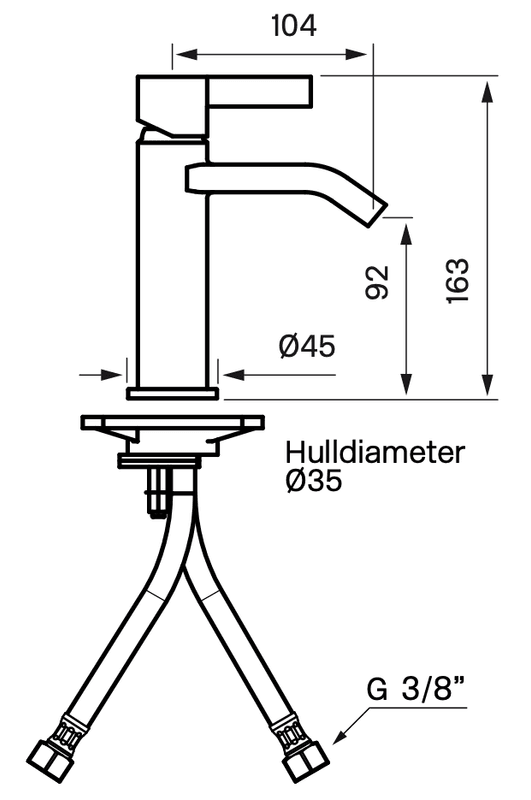 Tapwell ARM071 servantbatteri Black Chrome