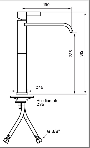 Tapwell ARM081 servantbatteri Matt Sort