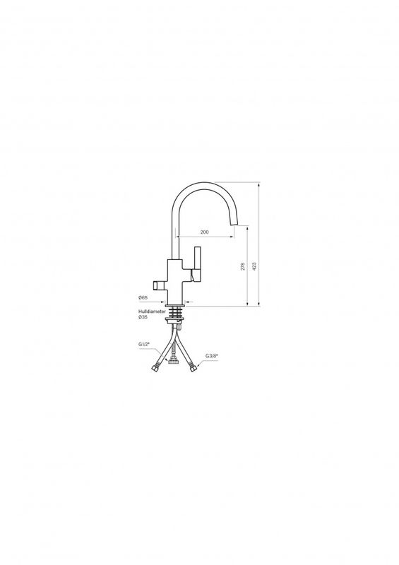 Tapwell ARM184 kjøkkenbatteri Brushed Nickel