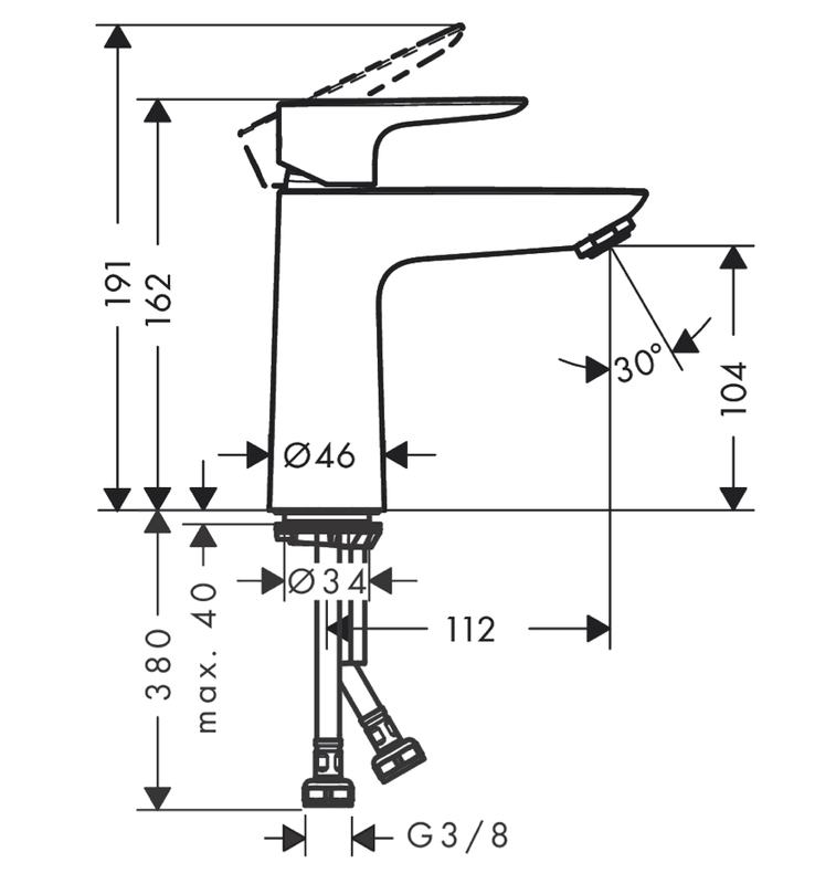 Hansgrohe servantbatteri Talis E110 krom