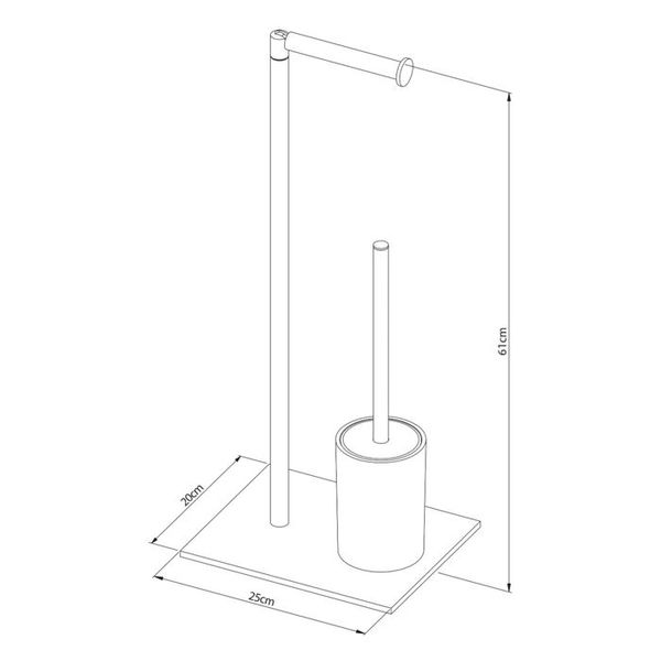Sealskin Tube 3i1 krom- reserverullholder og toalettbørste krom
