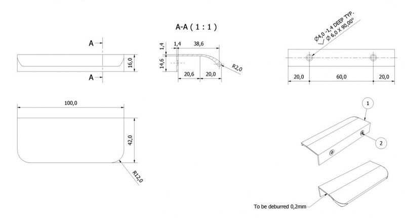 Vikingbad Håndtak Huka Sort 100mm