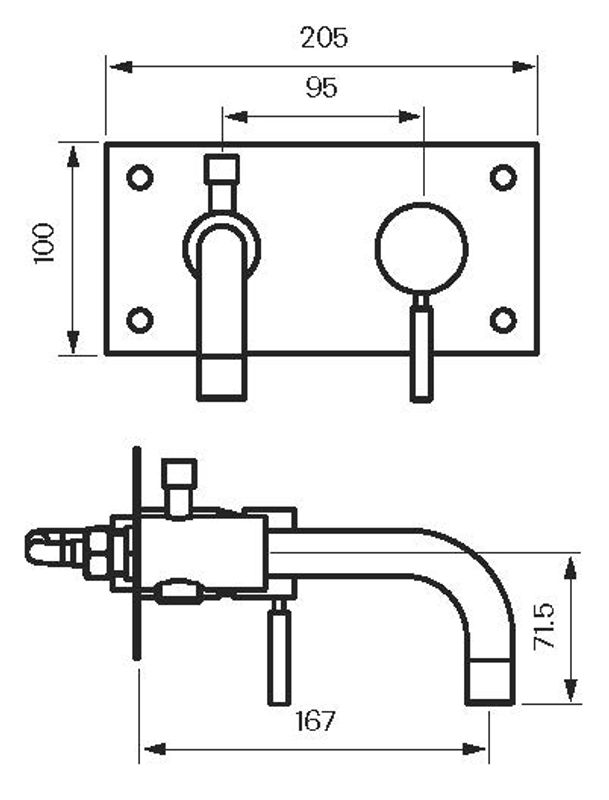 Tapwell BOX026 blandebatteri Oksiderende Messing