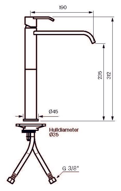 Hovedbilde Tapwell VIC081 Mattsvart servantbatteri 