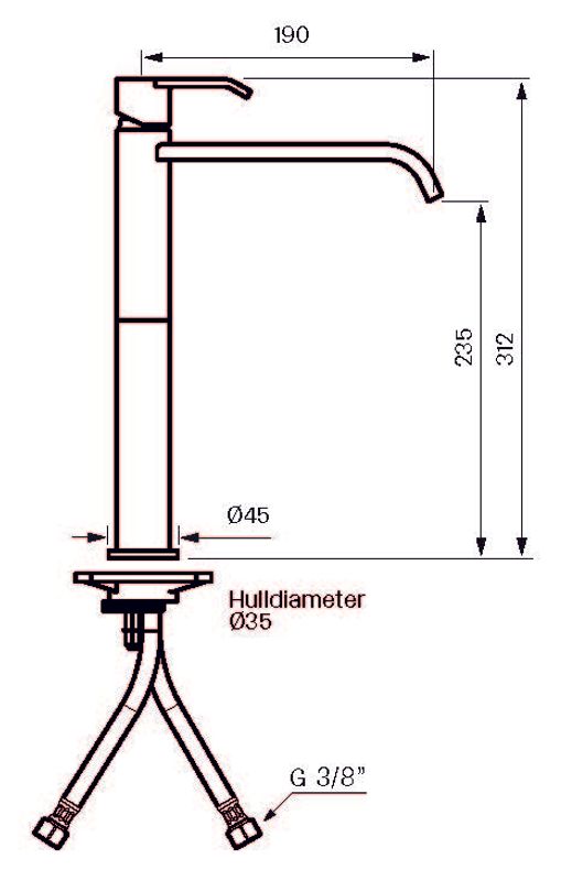 Tapwell VIC081 Mattsvart servantbatteri 