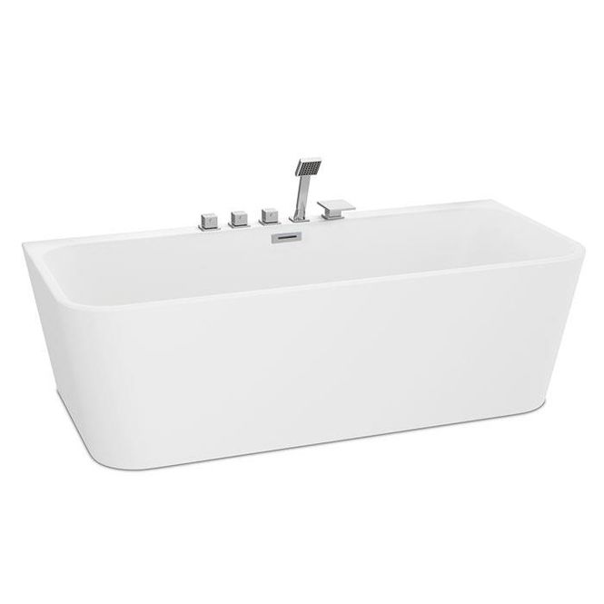 Hovedbilde VikingBad Badekar Dybe Rett 180, hvit matt