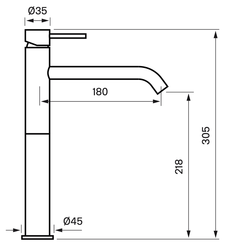 Tapwell EVM082 Servantbatteri Black Chrome
