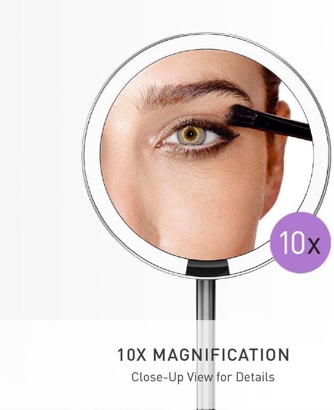 Simplehuman Sensorspeil mini Rustfritt stål opplabart med reiseetui ST3004