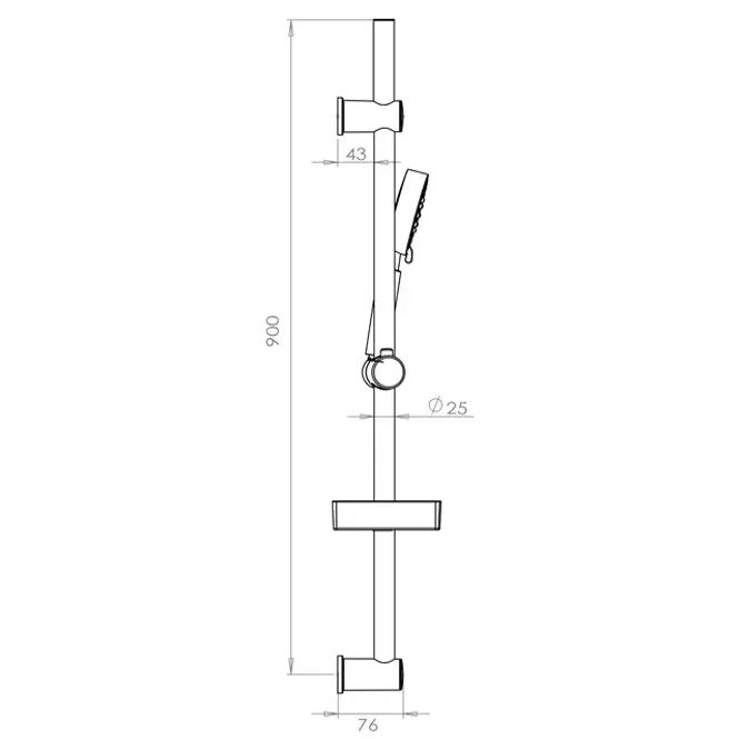 Hovedbilde Vikingbad Dusjsett justerbart FRIDA max 88cm c/c ...