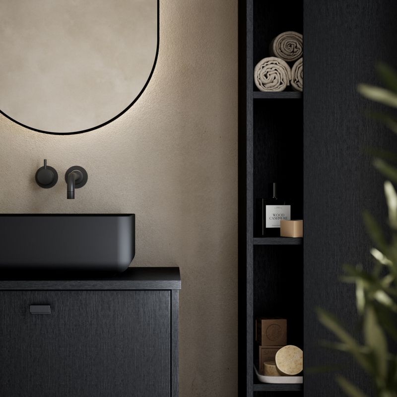 Fossbad Provence kommode B60, sort eik