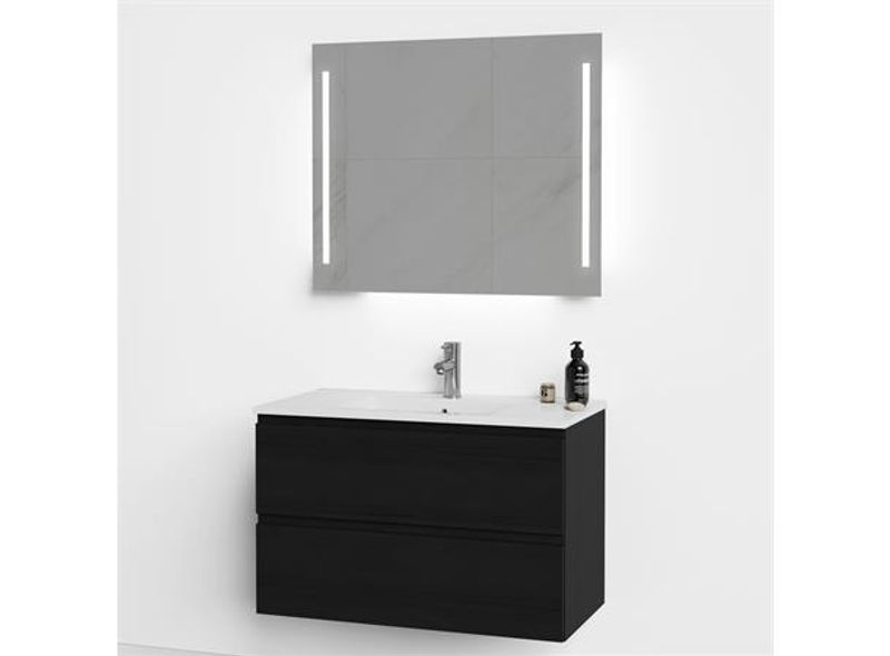 Vikingbad MIE 90 servantskap, fingergrep, sort eik