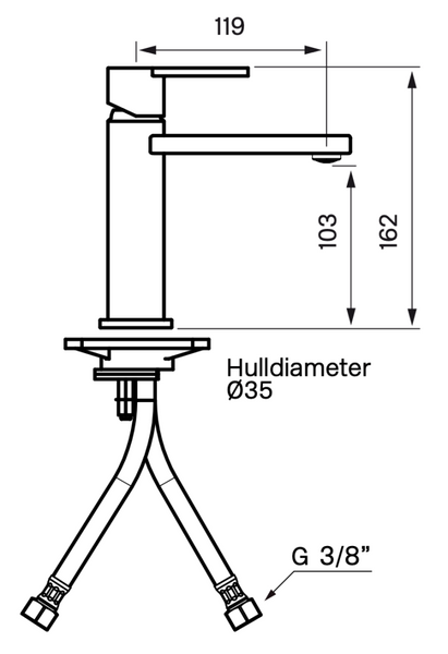 Tapwell LIN071 Servantbatteri Matt Sort