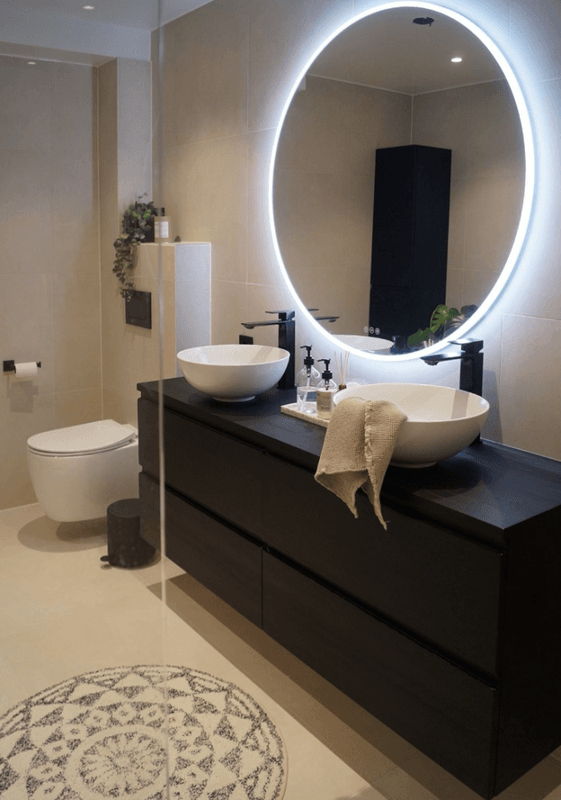 Vikingbad MIE 140DBL servantskap, fingergrep, sort eik