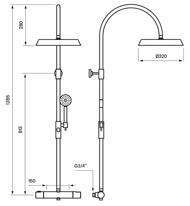 Hovedbilde Tapwell ARM7300 Takdusj Oksiderende Messing