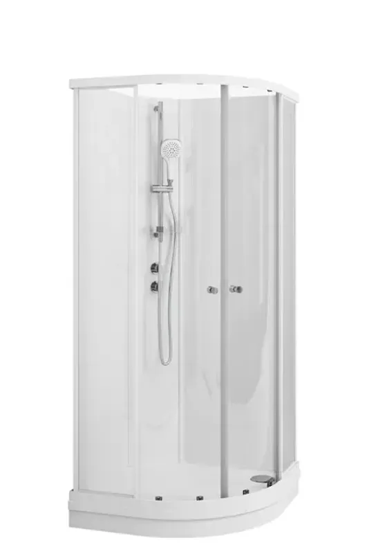 Vikingbad Sofia Dusjkabinett Buet  H210cm Hvite Bakvegger V/H 